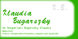 klaudia bugarszky business card